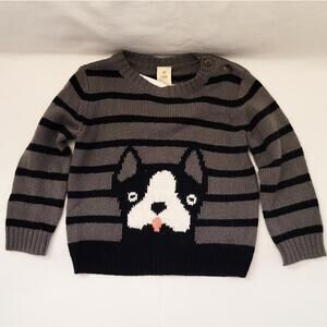 Tucker & Tate New Castlerock Frenchie striped sweater gray & black size 9 m